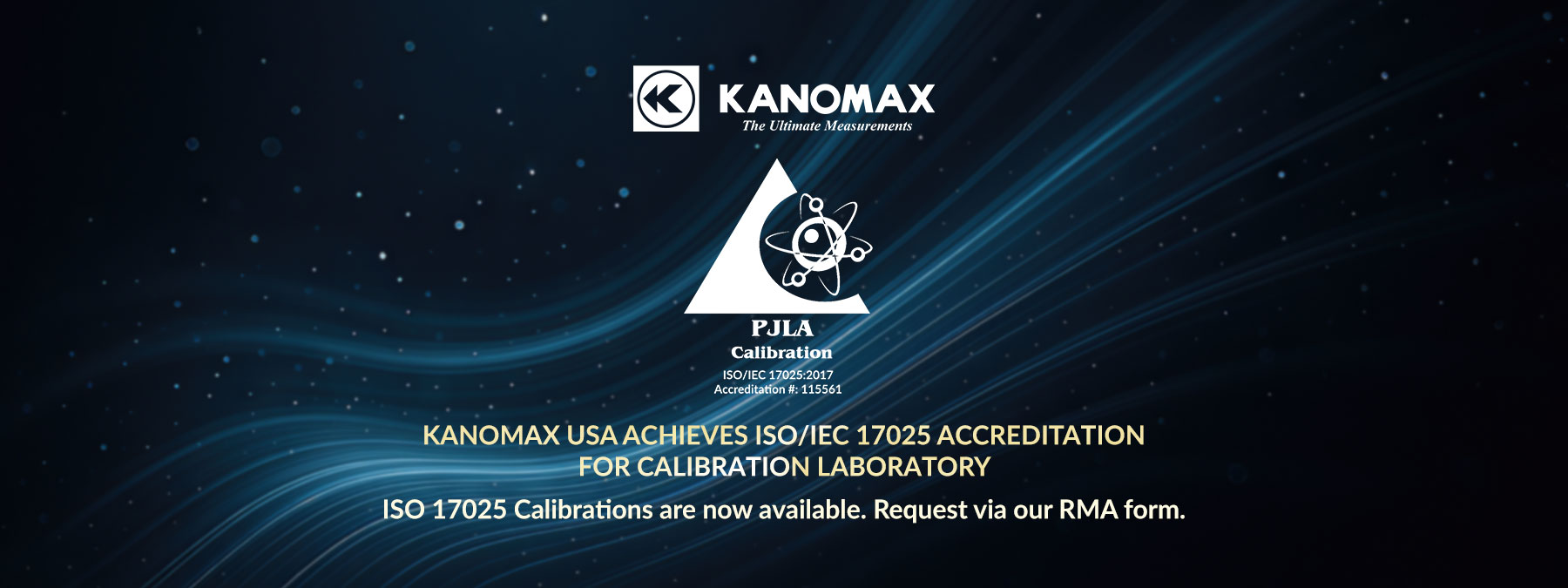Kanomax ISO Accreditation Banner